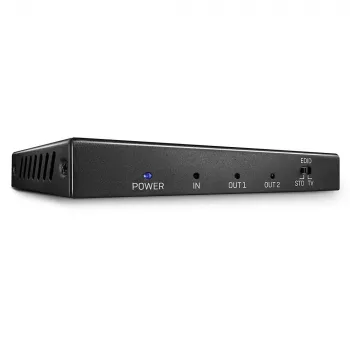 Splitter HDMI 2.0 18G Lindy 2 portas, HDMI, 2x HDMI, 3840 x 2160 píxeis, preto, metal, CE, FCC, RoHS, REACH, California Proposition 65