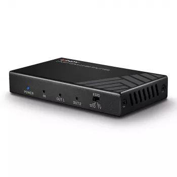 Splitter HDMI 2.0 18G Lindy 2 portas, HDMI, 2x HDMI, 3840 x 2160 píxeis, preto, metal, CE, FCC, RoHS, REACH, California Proposition 65