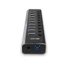 Hub USB 3.0 Lindy 10 portas com interruptores on/off