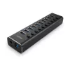 Hub USB 3.0 Lindy 10 portas com interruptores on/off