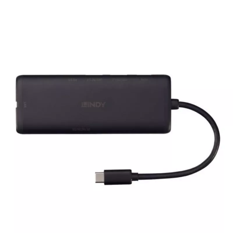 Estação de acoplamento mini USB-C para portátil Lindy DST-Mini com suporte 4K e carregamento pass-through de 100W