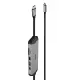 Estação de acoplamento micro USB-C para portátil Lindy DST-Micro 140 com suporte 4K e cabo de carregamento 60W de 1,4 m