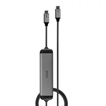 Estação de acoplamento micro USB-C para portátil Lindy DST-Micro 140 com suporte 4K e cabo de carregamento 60W de 1,4 m