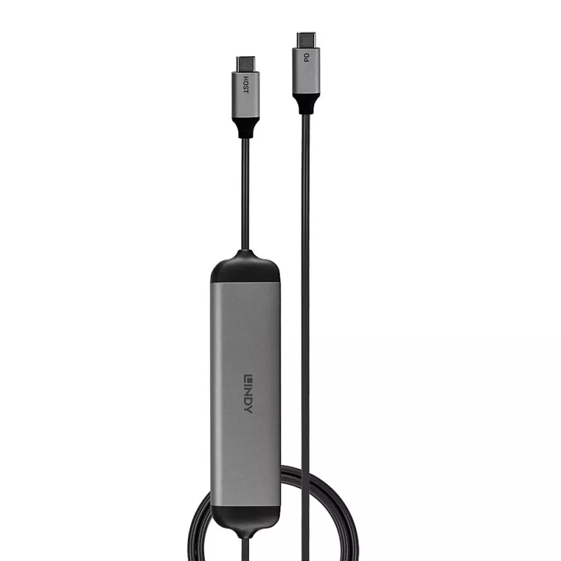 Estação de acoplamento micro USB-C para portátil Lindy DST-Micro 140 com suporte 4K e cabo de carregamento 60W de 1,4 m