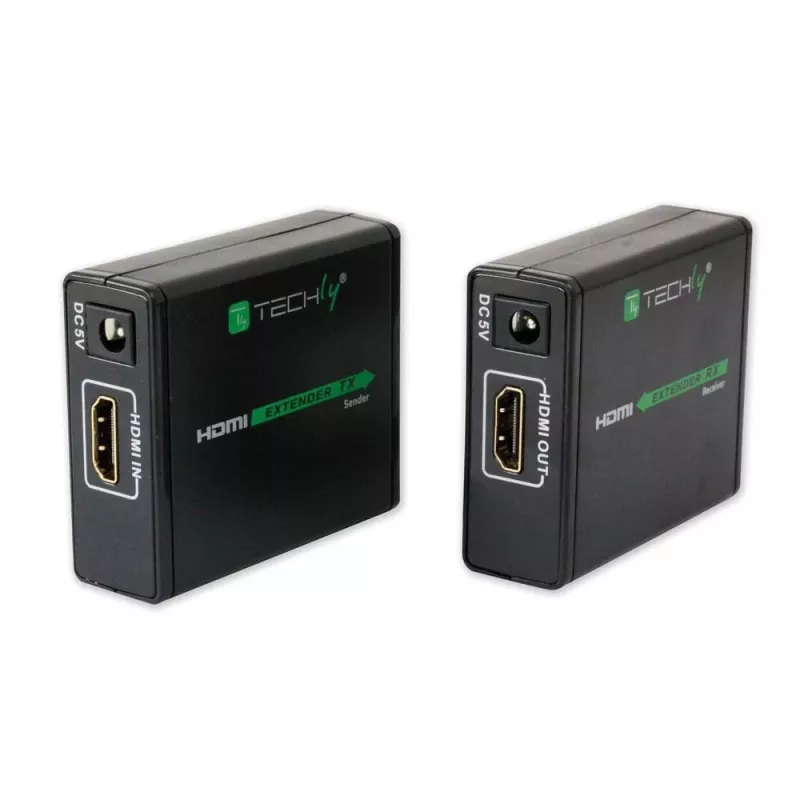 Transmissor e recetor AV TECHLY IDATA EXT-E70 — extensão HDMI através de cabo Cat6/6a/7, Full HD 1920x1080, 60 m, 10,2 Gbit/s, HDCP, preto