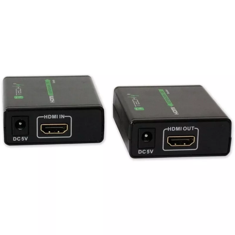 Transmissor e recetor AV TECHLY IDATA EXT-E70 — extensão HDMI através de cabo Cat6/6a/7, Full HD 1920x1080, 60 m, 10,2 Gbit/s, HDCP, preto