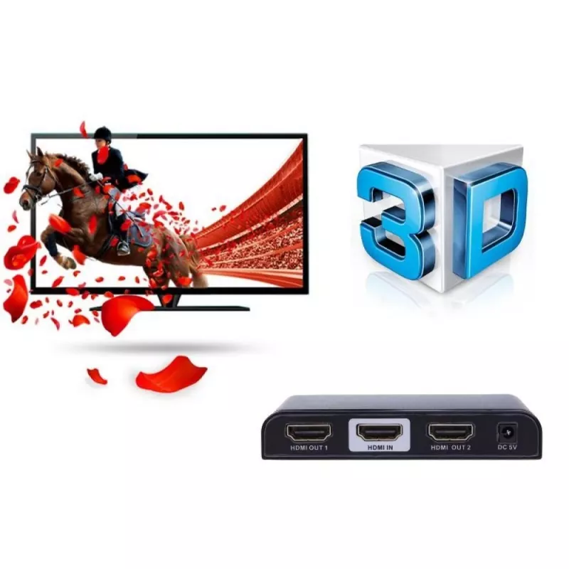 Techly IDATA HDMI2-4K2 Splitter de vídeo HDMI 2x HDMI