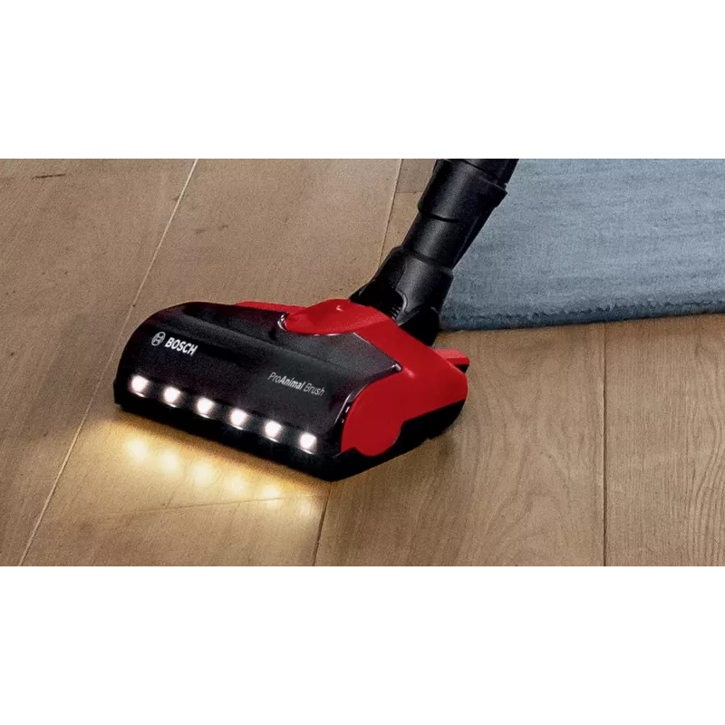 Bosch BBS711ANM Aspirador vertical/escova elétrica bateria seco sem saco 0,3 L preto, vermelho, aço inoxidável