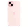 Capa de silicone Apple com MagSafe iPhone 15 Plus rosa claro