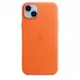 Capa de pele Apple com MagSafe iPhone 14 Plus laranja