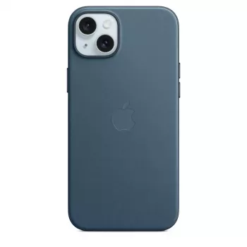 Capa Apple FineWoven com MagSafe iPhone 15 Plus azul pacífico