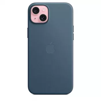 Capa Apple FineWoven com MagSafe iPhone 15 Plus azul pacífico