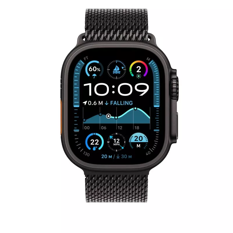 Pulseira milanesa de titânio preta Apple 49mm - Small