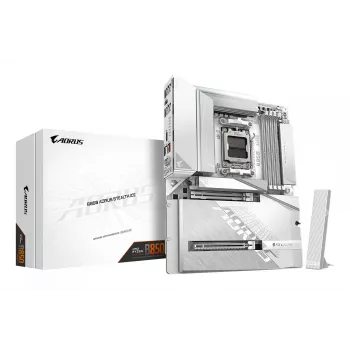 Placa-mãe GIGABYTE B850 AORUS STEALTH ICE ATX para AMD Socket AM5 — B850, 14+2+2 VRM, DDR5 até 8200 MHz (OC), 2×PCIe5, 2×PCIe4 M.2, Wi‑Fi 7, 5GbE