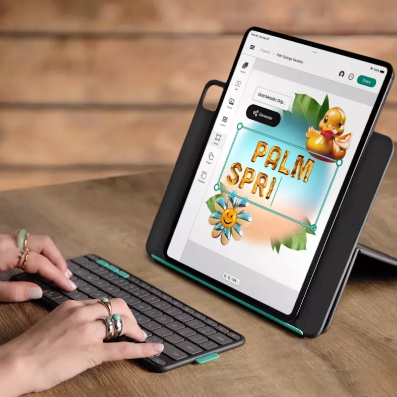 Capa Flip Folio Logitech grafite - iPad Pro 13-in (M4) iPad Air 13-in (M2 & M3) Qwerty UK