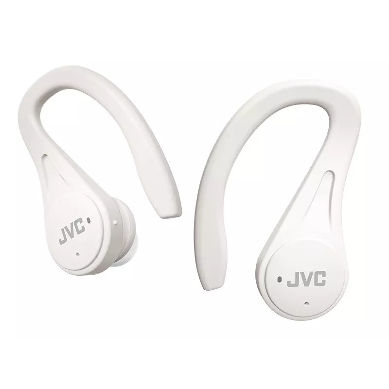 JVC HA-EC25T-W-U auriculares desportivos True Wireless intra-auriculares com microfone, Bluetooth, com gancho para a orelha, chamadas/música, brancos