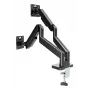 Braço duplo de monitor ajustável para montagem em secretária GEMBIRD 17-32 polegadas, preto