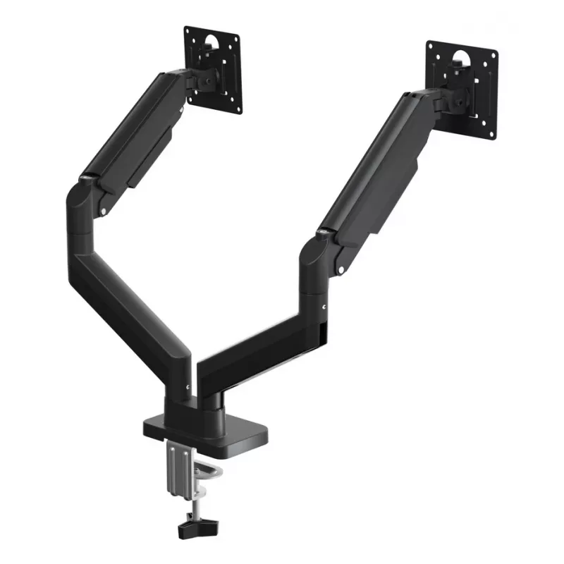 Braço duplo de monitor ajustável para montagem em secretária GEMBIRD 17-32 polegadas, preto