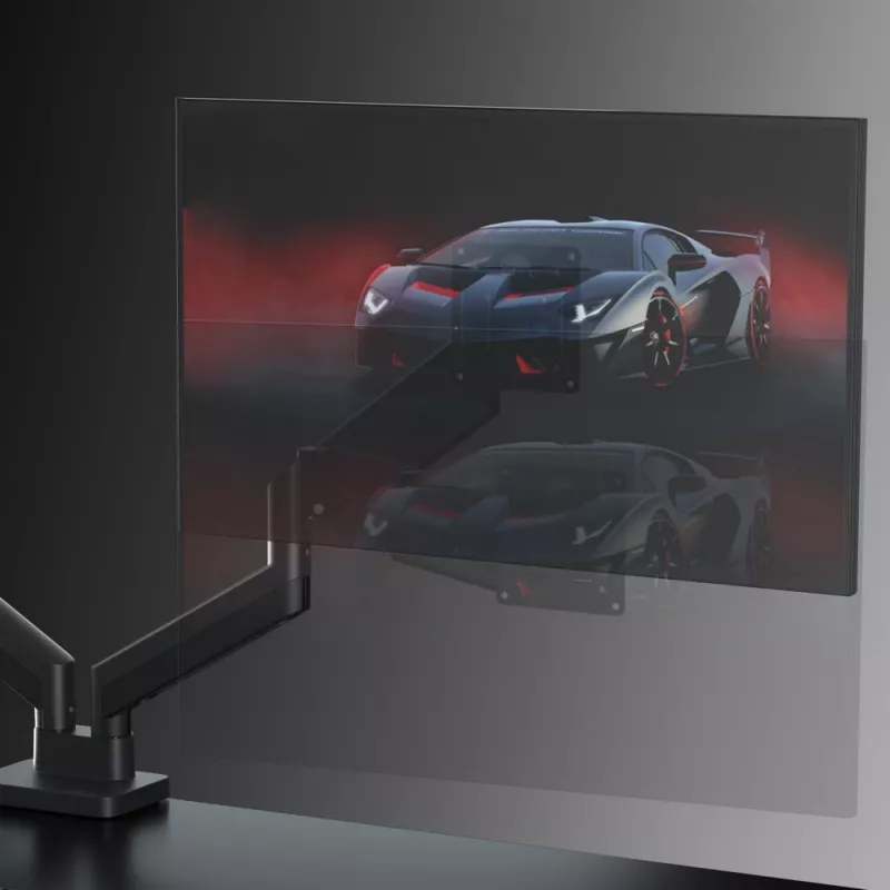 Braço duplo de monitor ajustável para montagem em secretária GEMBIRD 17-32 polegadas, preto