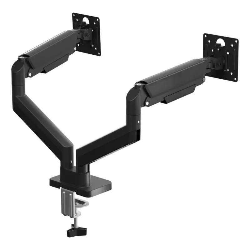 Braço duplo de monitor ajustável para montagem em secretária GEMBIRD 17-32 polegadas, preto