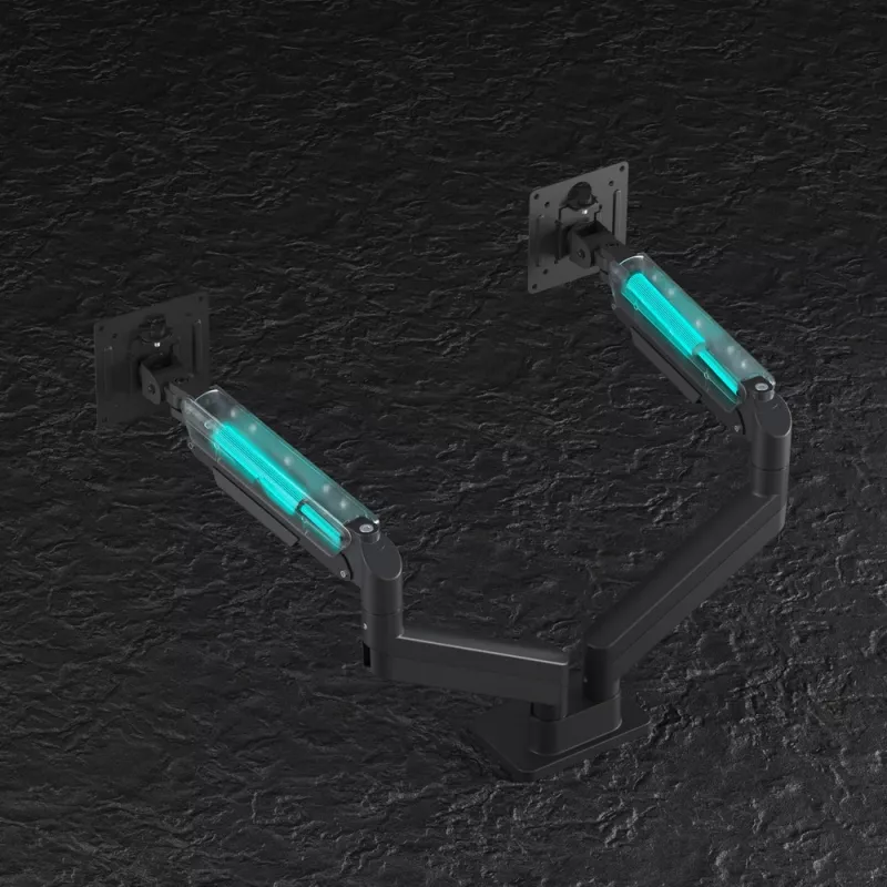 Braço duplo de monitor ajustável para montagem em secretária GEMBIRD 17-32 polegadas, preto