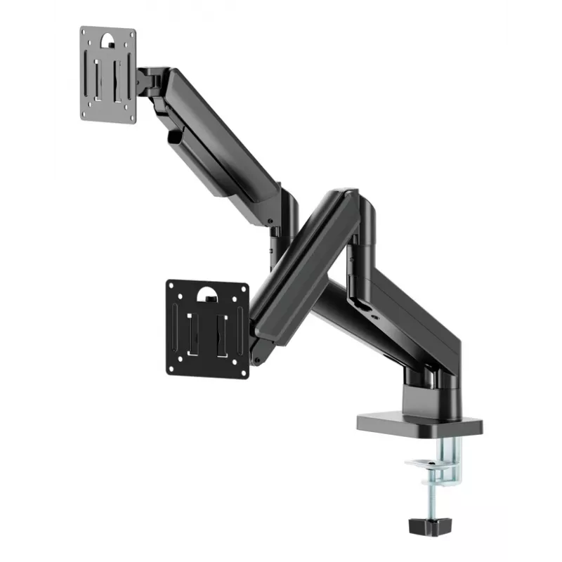 Braço duplo de monitor ajustável para montagem em secretária GEMBIRD 17-32 polegadas, preto