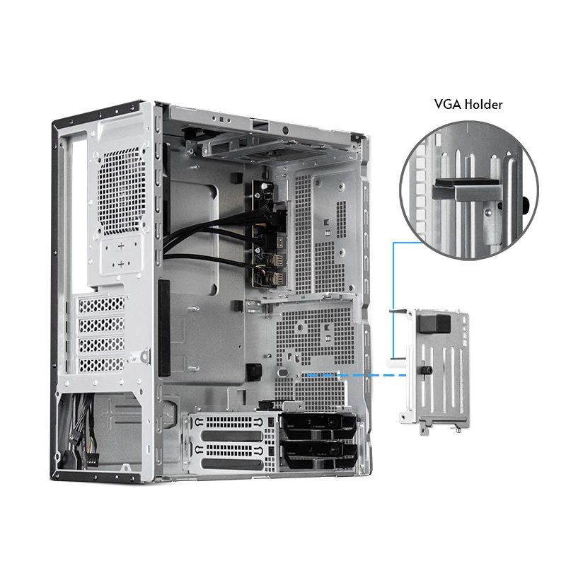 Caixa de PC CHIEFTEC BS-20B-OP Midi Tower, preto, microATX/Mini-ITX, 2x 3,5 polegadas, GPU máx. 27 cm, 1x baía 5,25 polegadas, USB-C