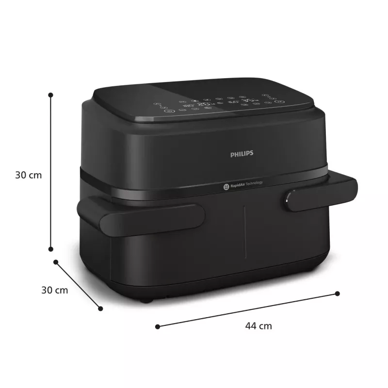 Fritadeira Philips 1000 series NA150/00 dupla 7 l de bancada 2450 W fritadeira de ar quente preta