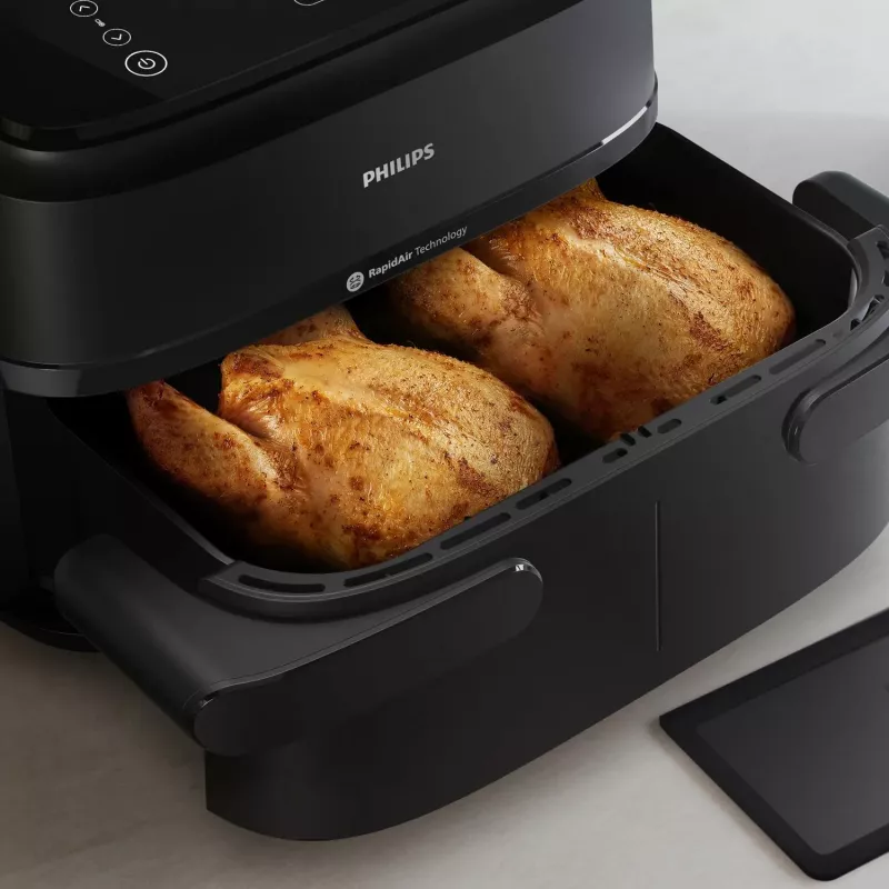 Fritadeira Philips 1000 series NA150/00 dupla 7 l de bancada 2450 W fritadeira de ar quente preta