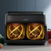 Fritadeira Philips 1000 series NA150/00 dupla 7 l de bancada 2450 W fritadeira de ar quente preta