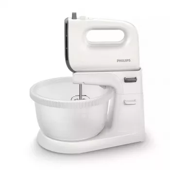 Batedeira manual Philips 5000 Series HR3745/00 com tigela de suporte 450 W cinzento/branco