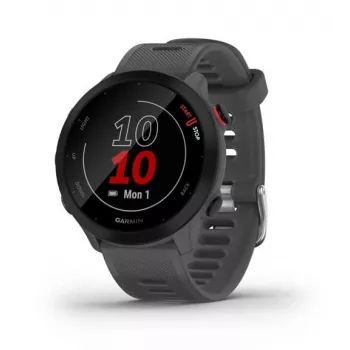 Smartwatch GARMIN Forerunner 55, caixa redonda de 42 mm, cinzento, bracelete de silicone, GPS/GLONASS/Galileo, resistência à água 5 ATM