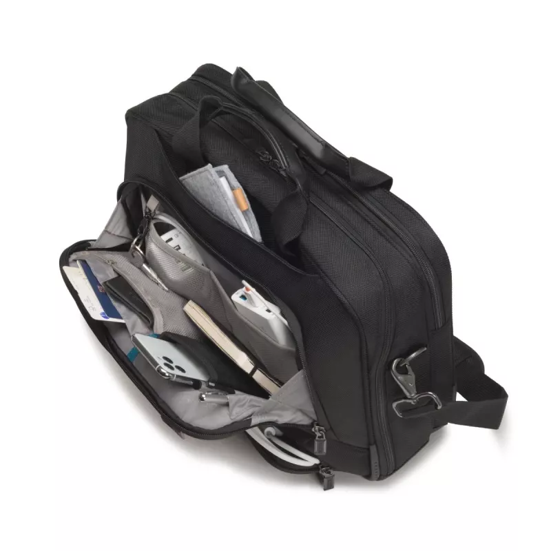 DICOTA Top Traveller Pro - Mala para portátil 12-14,1 polegadas - preta / 1680d RPET poliéster