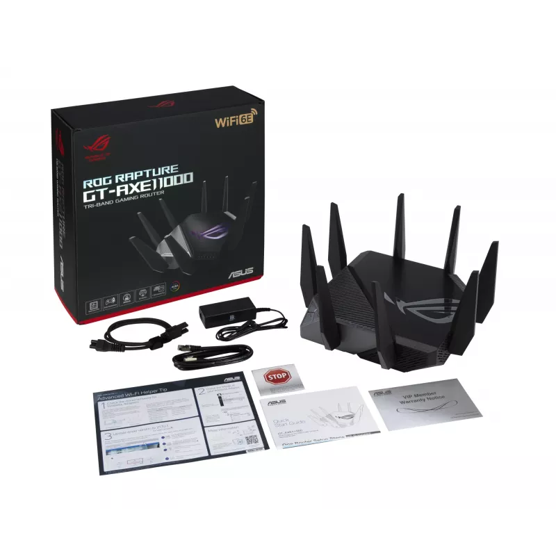 Router wireless ASUS GT-AXE11000 Gigabit Ethernet tri-band (2,4 GHz / 5 GHz / 6 GHz) preto