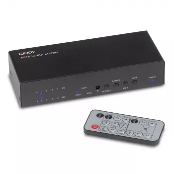 Comutador matriz AV Lindy 4x2 HDMI 4K60 Matrix