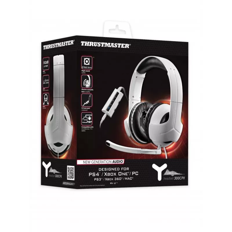 Headset Thrustmaster Y-300CPX com fios arco de cabeça gaming branco