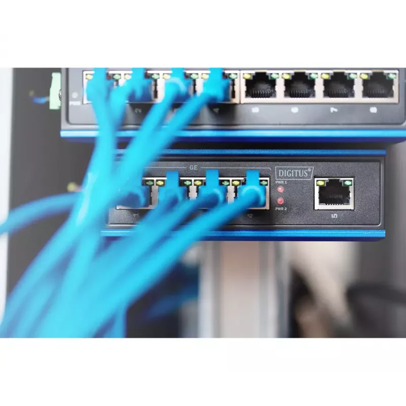 Digitus DN-651118 switch Gigabit industrial de 5 portas, não gerido, calha DIN