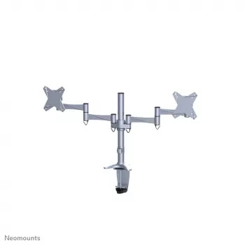 Neomounts FPMA-D1330DSILVER suporte de secretária full-motion para 2 monitores, 10-27 polegadas (25,4-69 cm), braçadeira/passa-cabos, máx. 18 kg, prateado