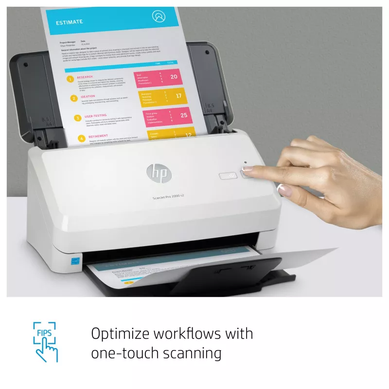 Digitalizador com alimentador HP Scanjet Pro 2000 s2