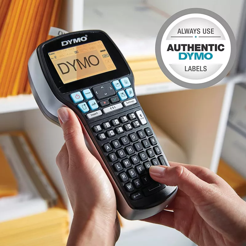 Conjunto de impressora de etiquetas DYMO LabelManager 420P de alto desempenho com bateria e portátil | teclado ABC com 4 rolos de etiquetas D1 e mala de transporte
