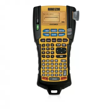 Impressora de etiquetas industriais DYMO RHINO 5200 | kit de etiquetadora com mala | teclas rápidas que poupam tempo, impressão rápida, etiquetadora durável para estaleiros e tarefas de etiquetagem exigentes (ficha EU Type-C)