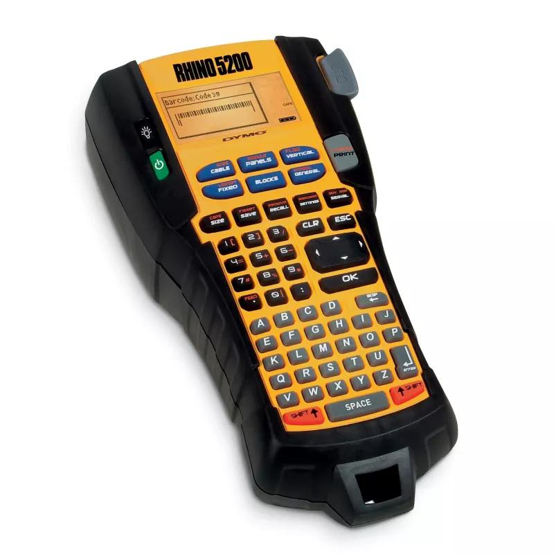 Impressora de etiquetas industriais DYMO RHINO 5200 | kit de etiquetadora com mala | teclas rápidas que poupam tempo, impressão rápida, etiquetadora durável para estaleiros e tarefas de etiquetagem exigentes (ficha EU Type-C)