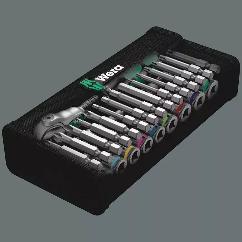 Wera 8100 SA 9 Zyklop Speed conjunto de roquetes, 1/4 polegada, medidas em polegadas (28 un.)