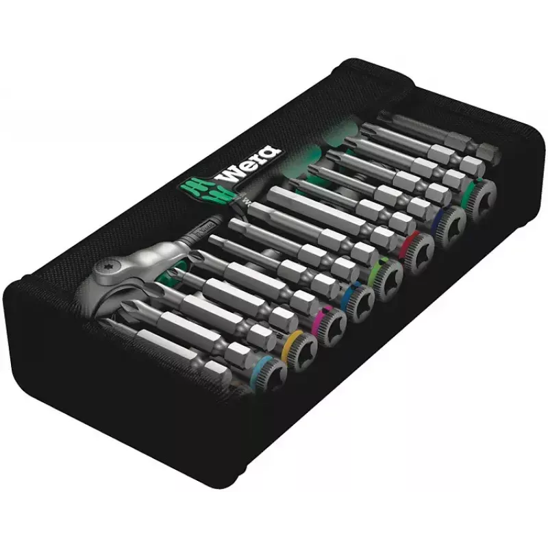 Wera 8100 SA 9 Zyklop Speed conjunto de roquetes, 1/4 polegada, medidas em polegadas (28 un.)