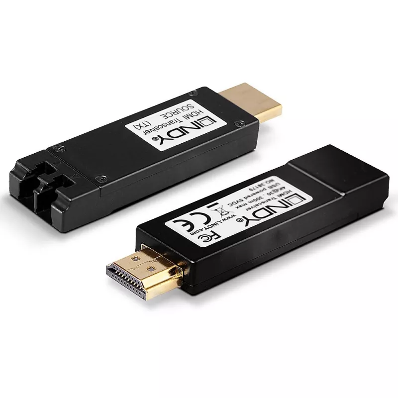 Emissor e recetor AV Lindy 300m fibra ótica HDMI 4K30 extensor