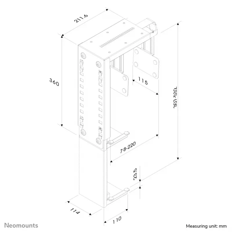 Suporte para CPU Neomounts CPU-D100 preto - máx. 30 kg - universal