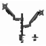 Suporte de secretária para monitor Gembird MA-DA2P-02 para 2 ecrãs, até 81,3 cm (32 polegadas), VESA 75x75–100x100, peso máx. 9 kg por ecrã, morsa/passagem pela secretária, preto