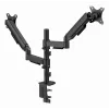 Suporte de secretária para monitor Gembird MA-DA2P-02 para 2 ecrãs, até 81,3 cm (32 polegadas), VESA 75x75–100x100, peso máx. 9 kg por ecrã, morsa/passagem pela secretária, preto
