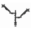 Suporte de secretária para monitor Gembird MA-DA2P-02 para 2 ecrãs, até 81,3 cm (32 polegadas), VESA 75x75–100x100, peso máx. 9 kg por ecrã, morsa/passagem pela secretária, preto