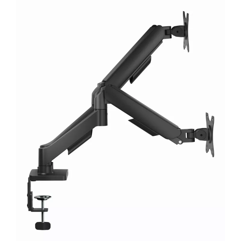 Braço de monitor de secretária ajustável GEMBIRD para dois ecrãs com portas USB, 43,2-81,3 cm (17-32 polegadas)